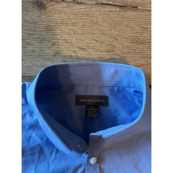Van Heusen Youth Boys Robusto Blue Long Sleeve Button Up Dress Shirt Size XL - Picture 3 of 3